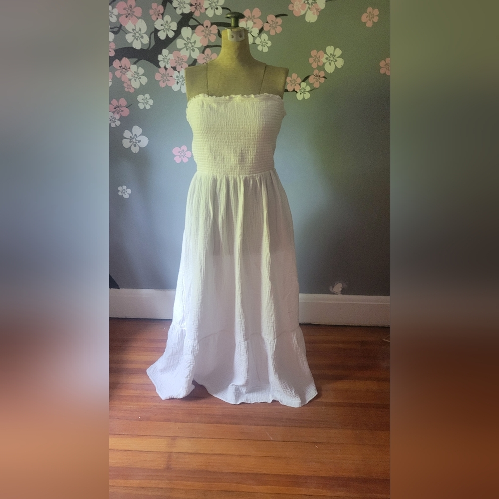 Anthropologie The Marisol Smocked Gauze Maxi Dress XL - Picture 2 of 3